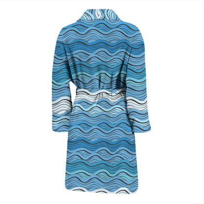 Wave Print Design LKS301 Men Bathrobe