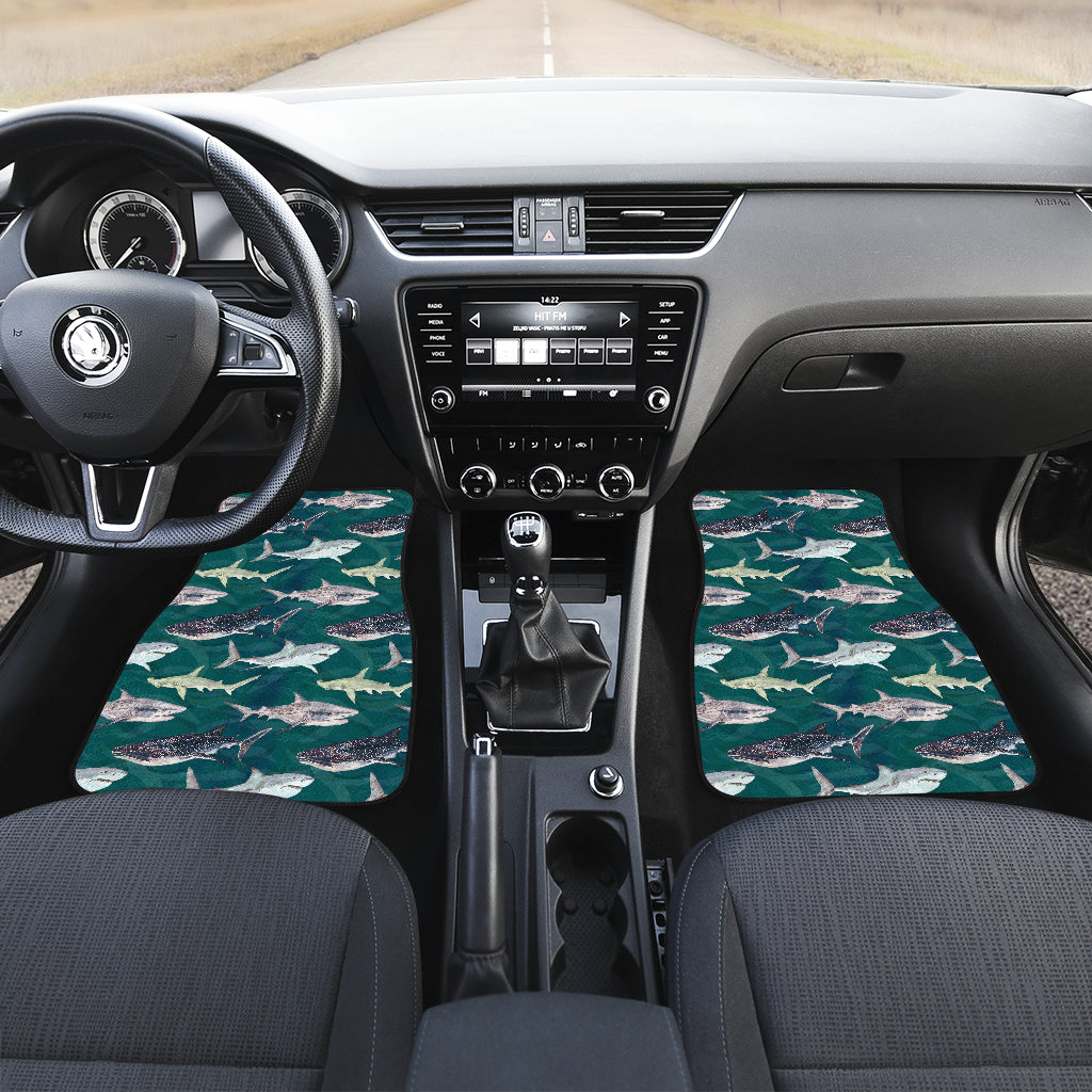 Shark Style Print Car Floor Mats Front Back