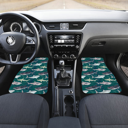 Shark Style Print Car Floor Mats Front Back