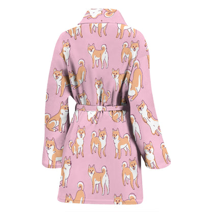 Shiba Inu Print Design LKS303 Women Bathrobe