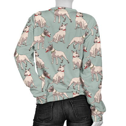 Bull Terrier Cute Print Pattern Women Long Sleeve Sweatshirt