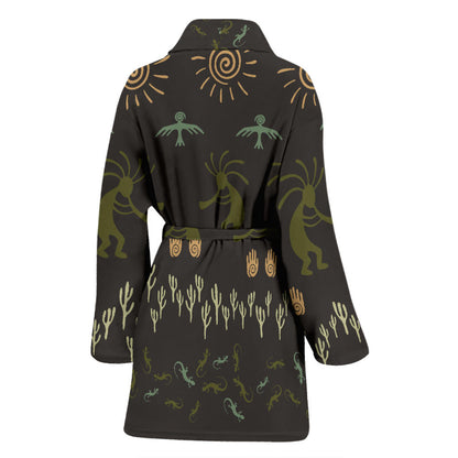Mayan Pattern Print Design 04 Women Bathrobe