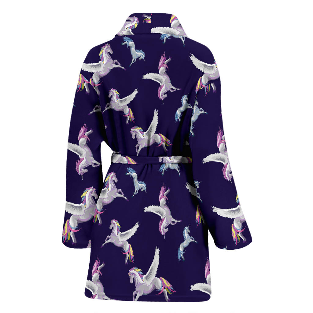 Pegasus Pattern Print Design 02 Women Bathrobe