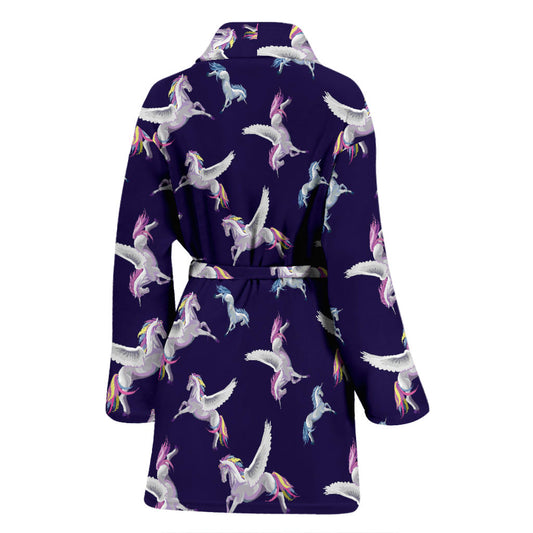 Pegasus Pattern Print Design 02 Women Bathrobe
