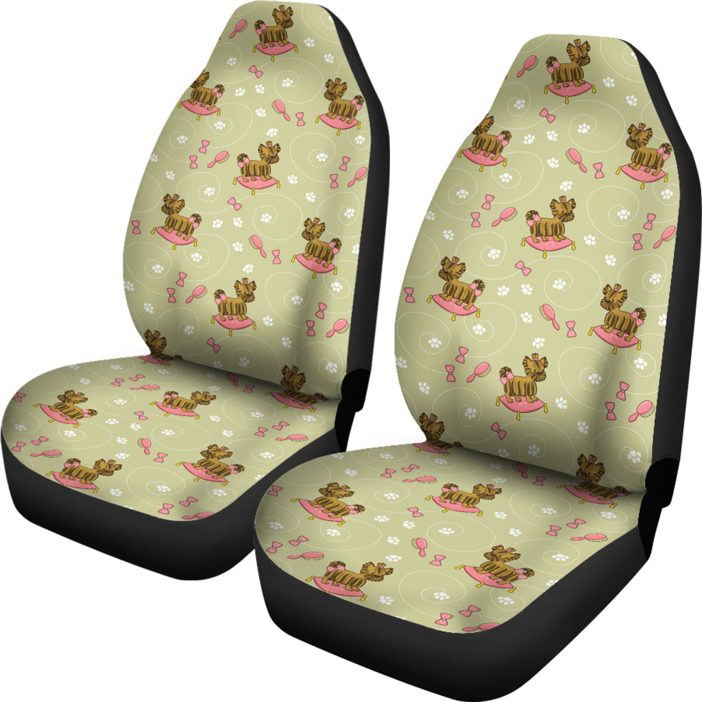 Yorkshire Cute Terriers Print Design LKS301 Car Seat Covers