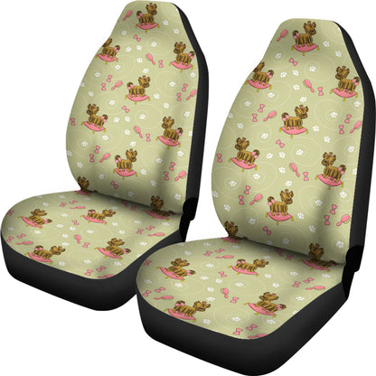 Yorkshire Cute Terriers Print Design LKS301 Car Seat Covers