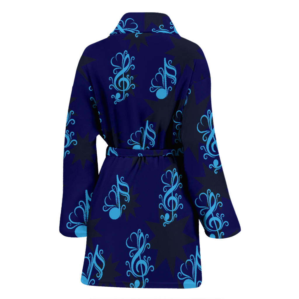 Music note Pattern Print Design A04 Women Bathrobe