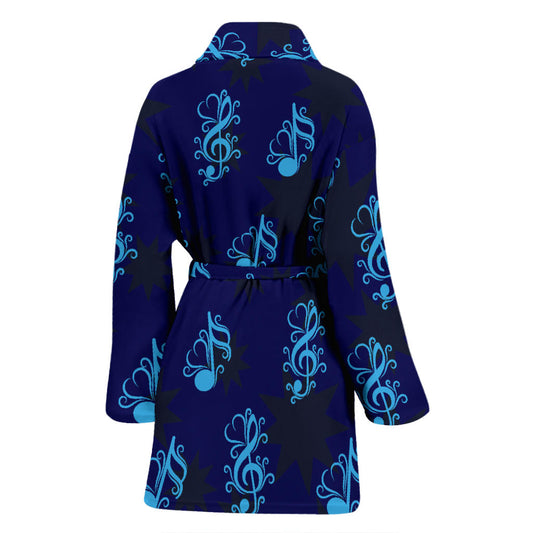 Music note Pattern Print Design A04 Women Bathrobe