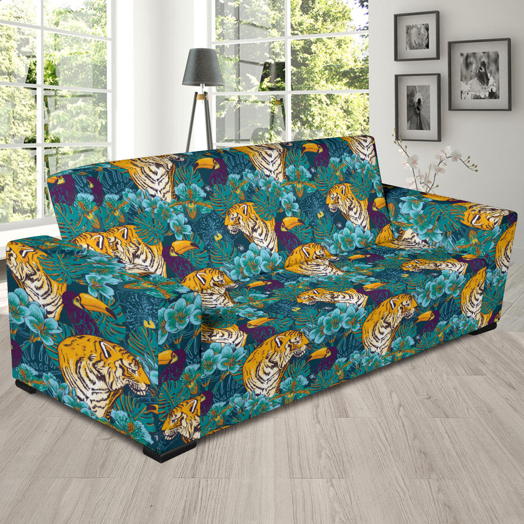 Tiger Tropical Print Design LKS301 Sofa Slipcover