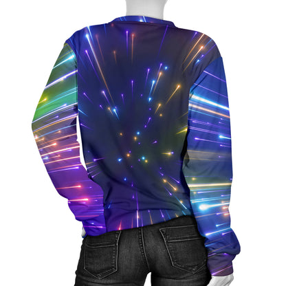 Celestial Rainbow Speed Light Women Long Sleeve Sweatshirt