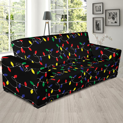 Christmas Light Pattern Print Design 04 Sofa Slipcover