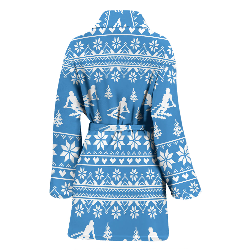 Ski Knit Pattern Print Design LKS302 Women Bathrobe