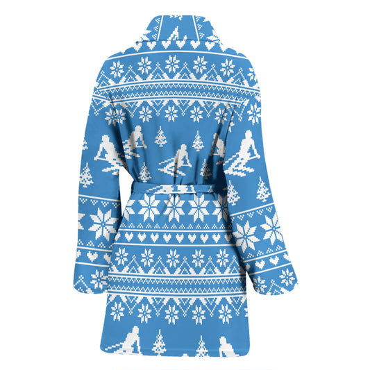 Ski Knit Pattern Print Design LKS302 Women Bathrobe