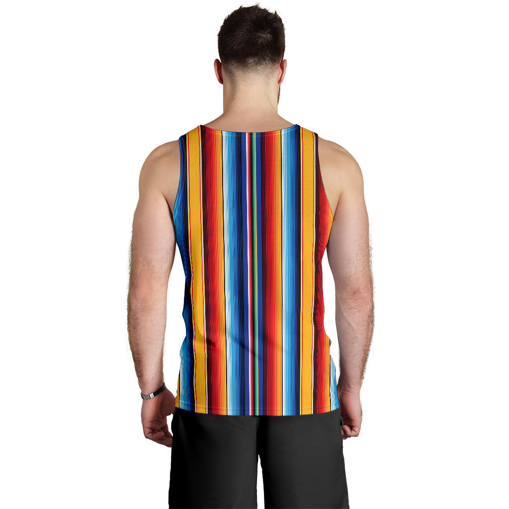 Mexican Blanket Stripe Print Pattern Men Tank Top