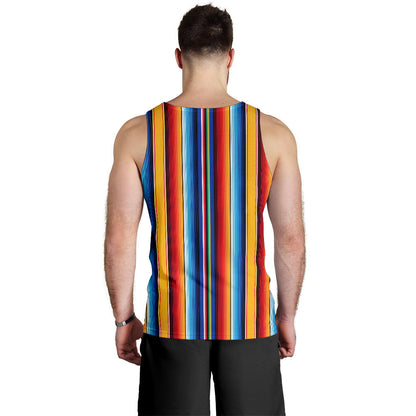 Mexican Blanket Stripe Print Pattern Men Tank Top