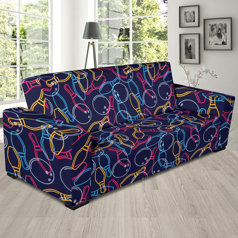 Bowling Pattern Print Design 07 Sofa Slipcover