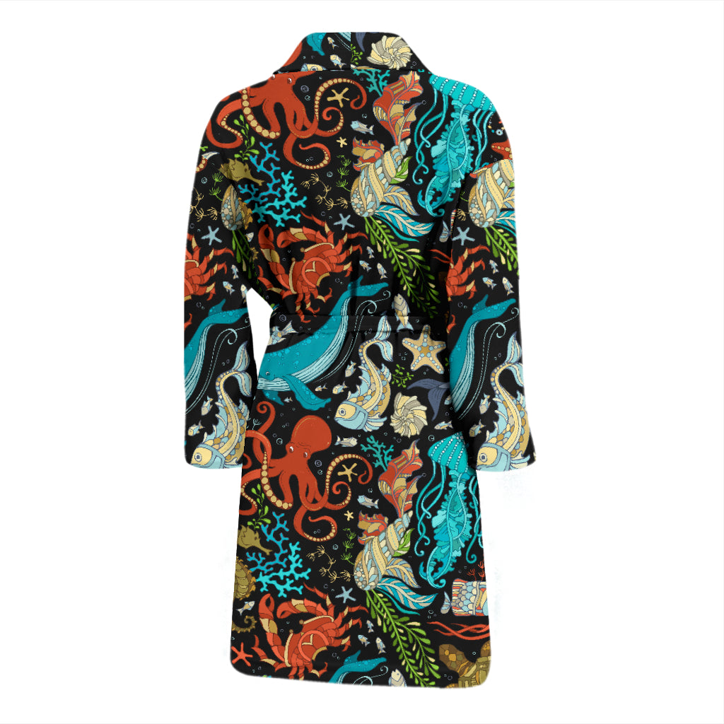 Underwater Animal Print Design LKS301 Men Bathrobe
