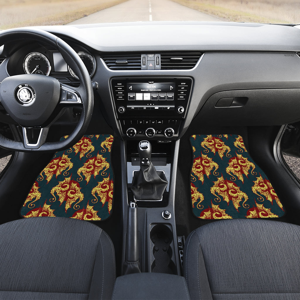 Dragons Gold Design Pattern Car Floor Mats Front Back