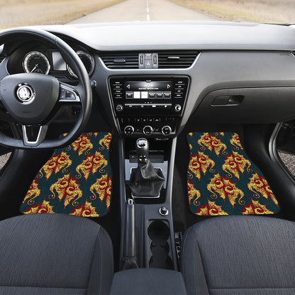 Dragons Gold Design Pattern Car Floor Mats Front Back