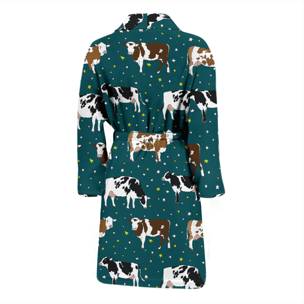 Cattle Print Design LKS404 Men Bathrobe