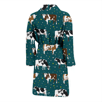 Cattle Print Design LKS404 Men Bathrobe