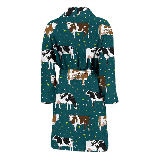 Cattle Print Design LKS404 Men Bathrobe