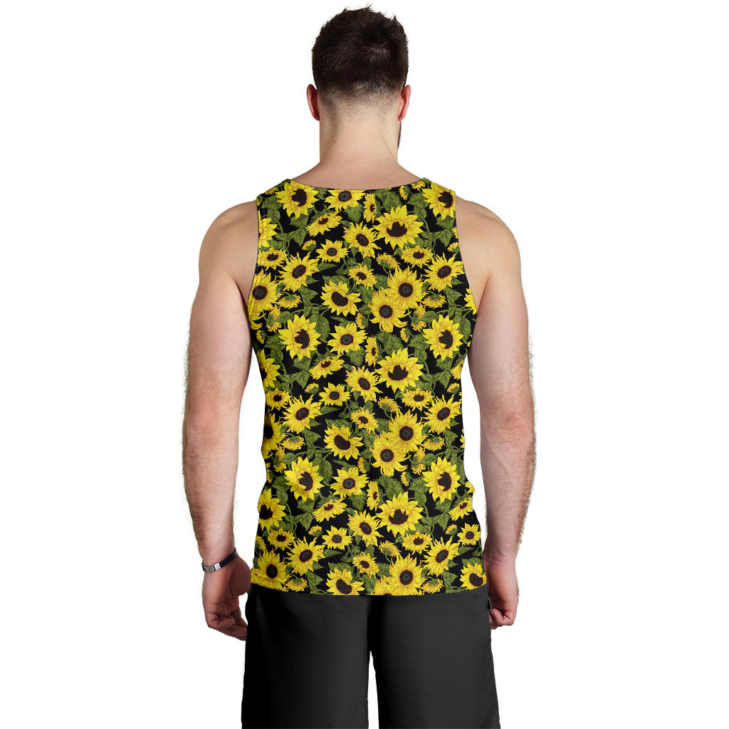 Sunflower Fresh Bright Color Print Men Tank Top