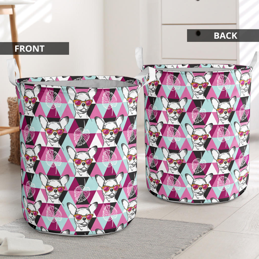 Chihuahua Cute Triangle Pattern Laundry Basket