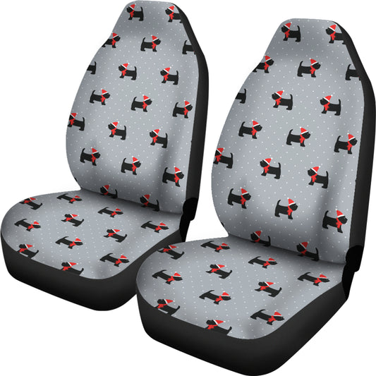 Scottish Christmas Themed Terriers Print Design LKS3018 Car Seat Covers