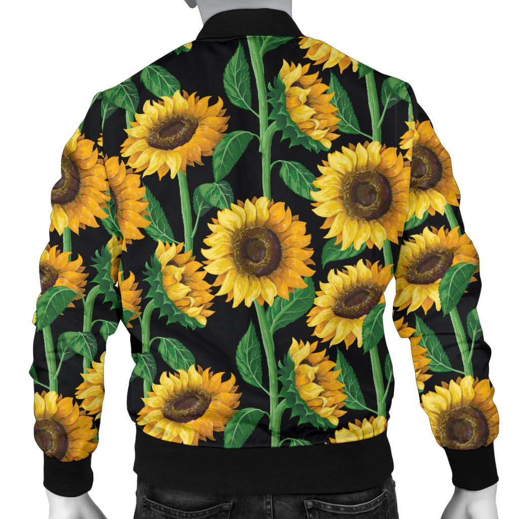 Sunflower Realistic Print Pattern Men Bomber Jacket