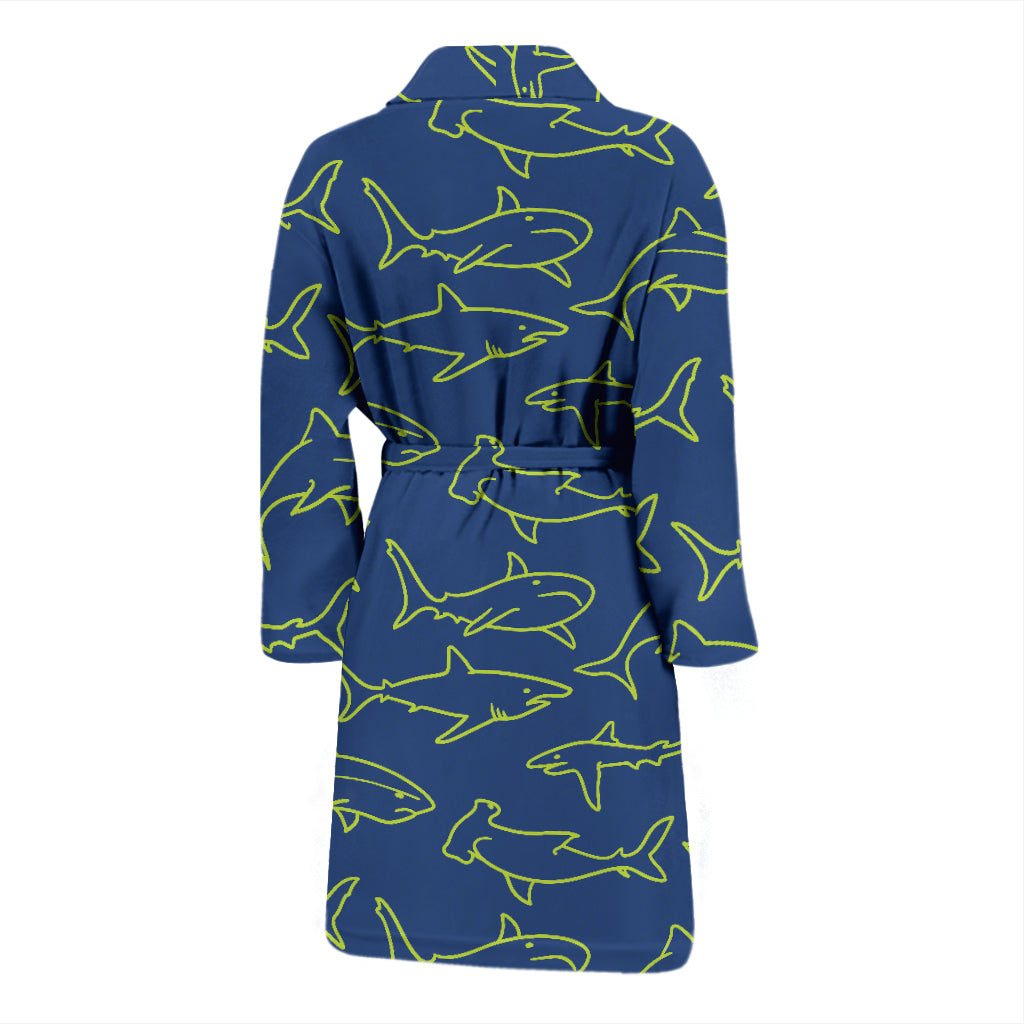 Shark Print Design LKS301 Men Bathrobe