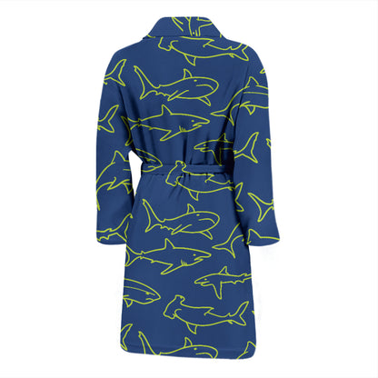 Shark Print Design LKS301 Men Bathrobe
