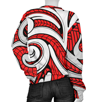 Maori Polynesian Themed Design Print Women Long Sleeve Sweatshirt