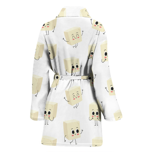 Tofu Print Design LKS301 Women Bathrobe