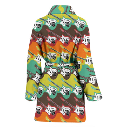 Electric Guitar Print Design LKS401 Women Bathrobe