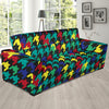 Houndstooth Colorful Pattern Print Design 02 Sofa Slipcover