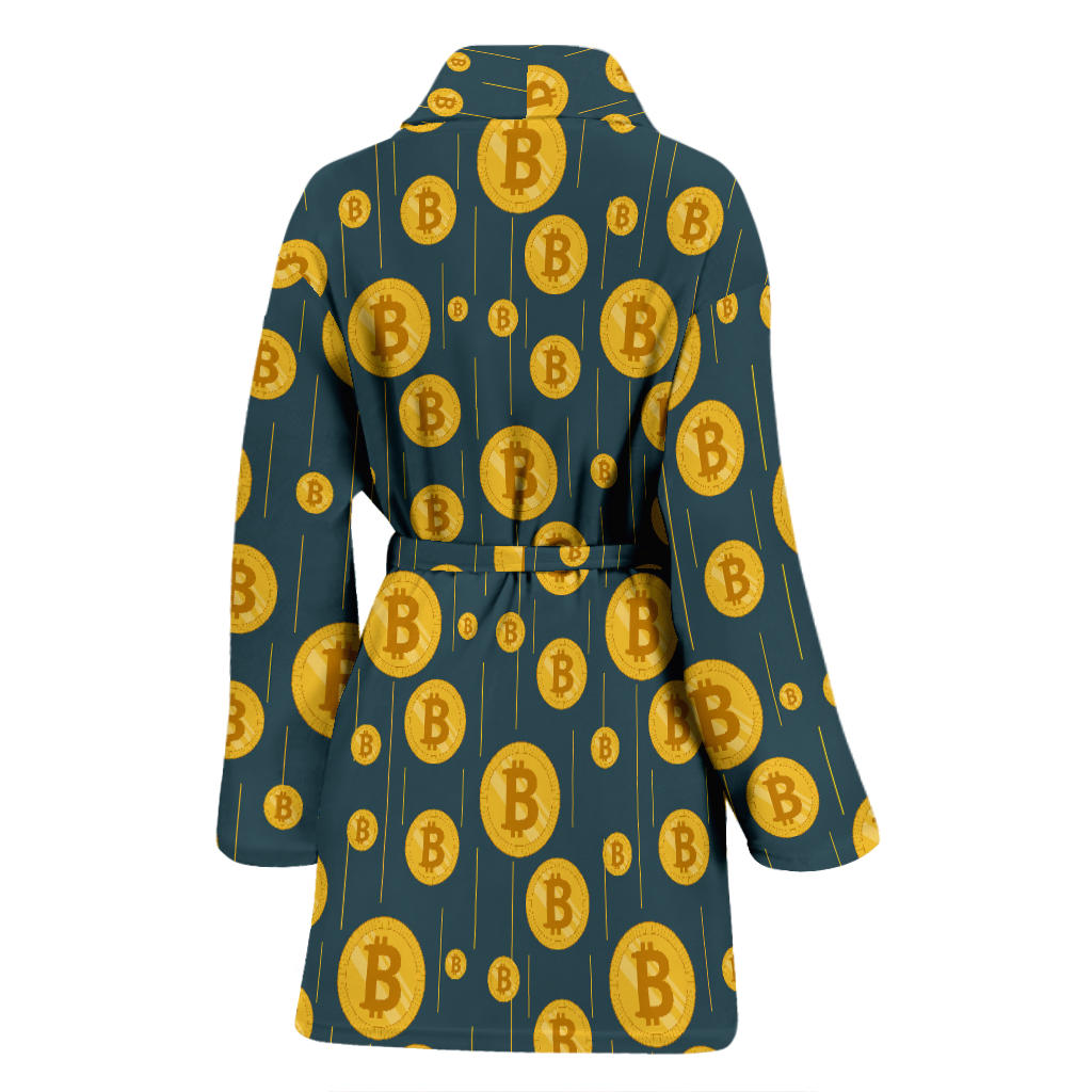 Bitcoin Pattern Print Design 01 Women Bathrobe