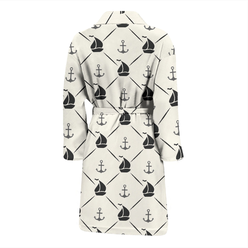Sailboat Print Design LKS302 Men Bathrobe