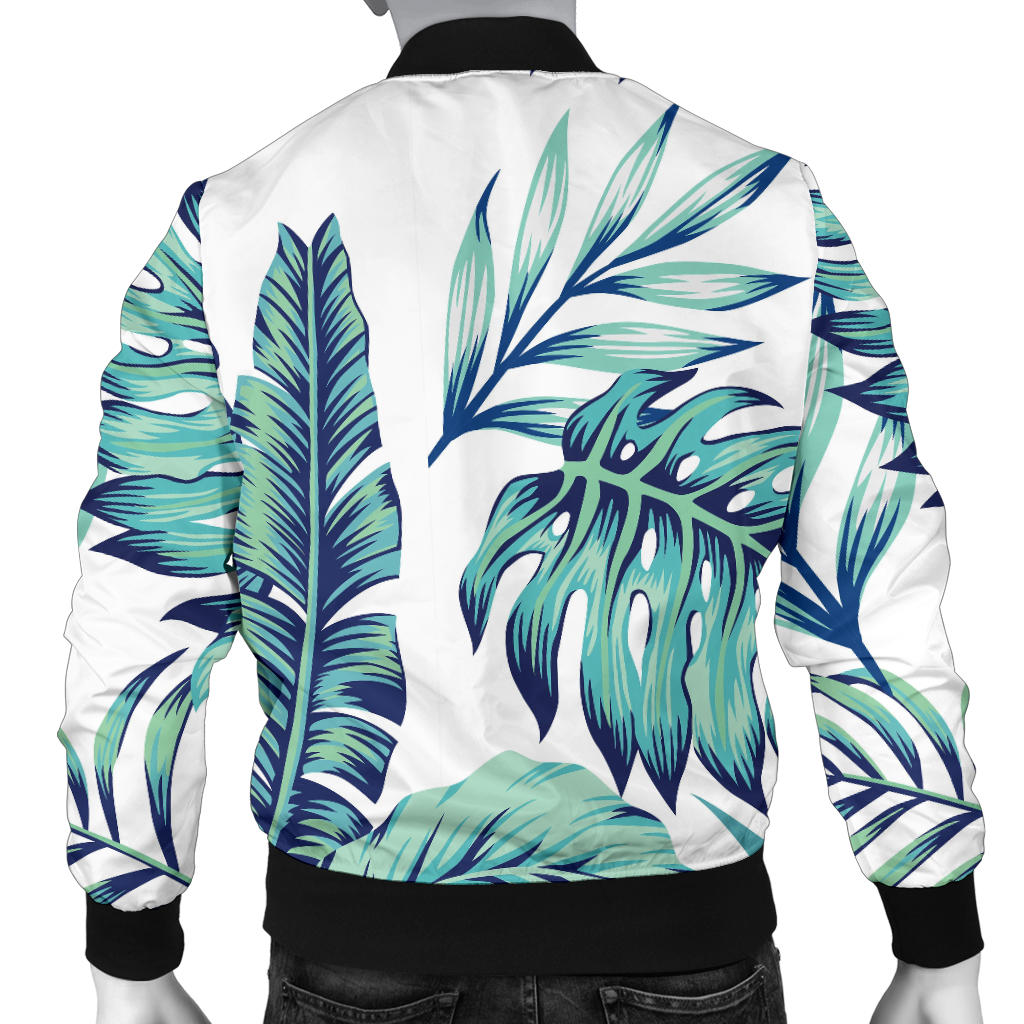 Pattern Tropical Palm Leaves Men Bomber Jacket
