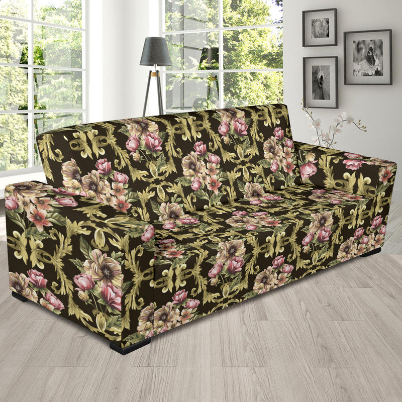 Baroque Pattern Print Design 02 Sofa Slipcover