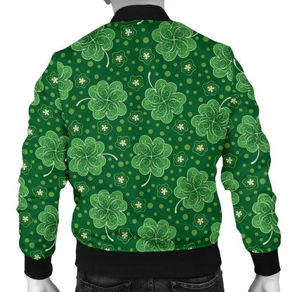 Shamrock Design Print Men Bomber Jacket