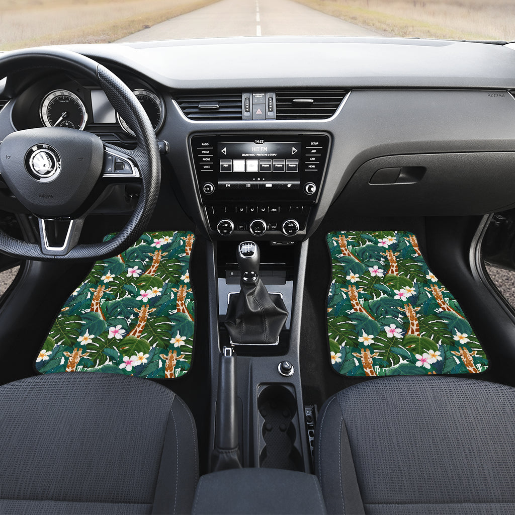 Giraffe Jungle Design Print Car Floor Mats Front Back