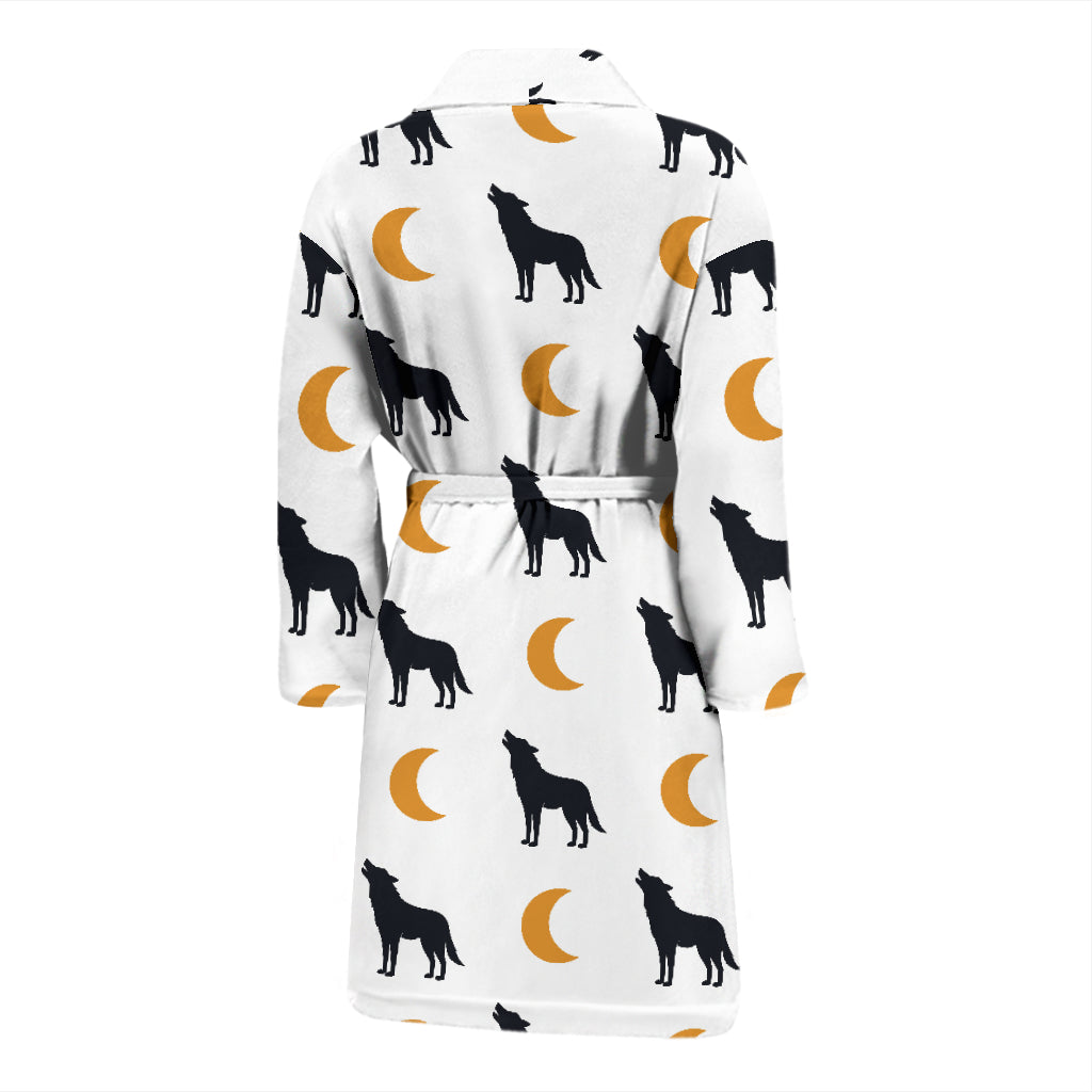 Wolf Moon Print Design LKS302 Men Bathrobe