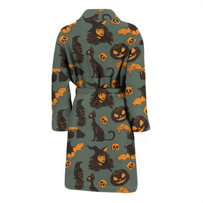 Witch Bat Halloween Print Design LKS305 Men Bathrobe