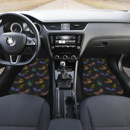 Dragonfly Colorful Realistic Print Car Floor Mats Front Back
