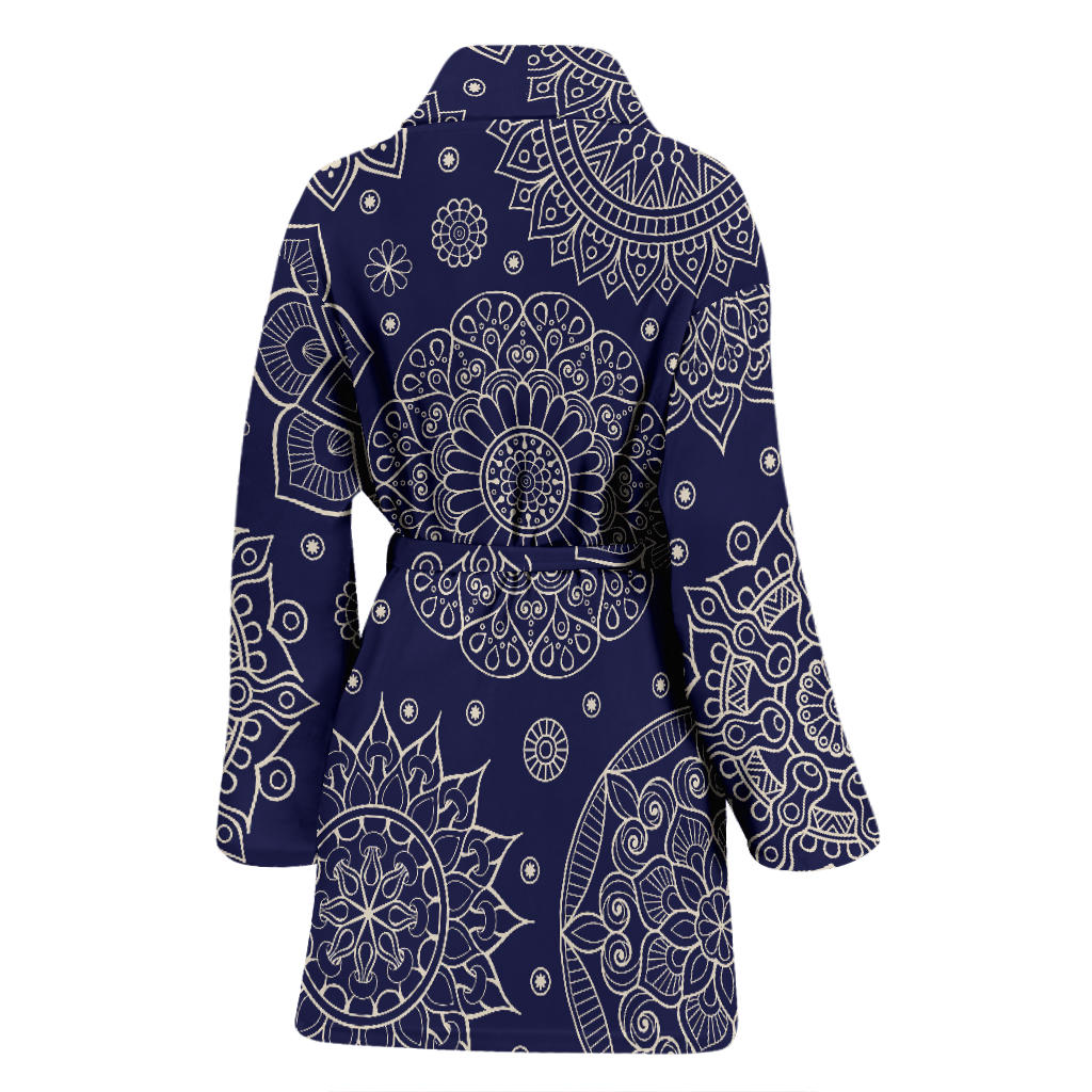 Mandala Pattern Print Design 02 Women Bathrobe