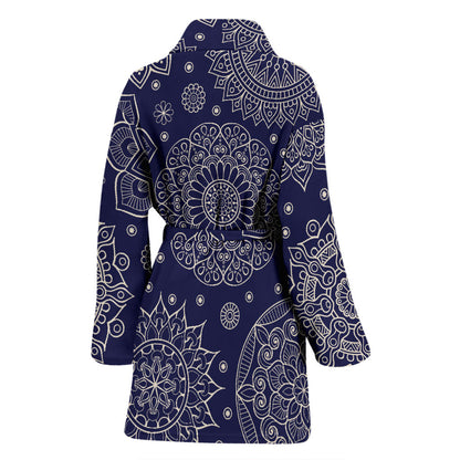 Mandala Pattern Print Design 02 Women Bathrobe