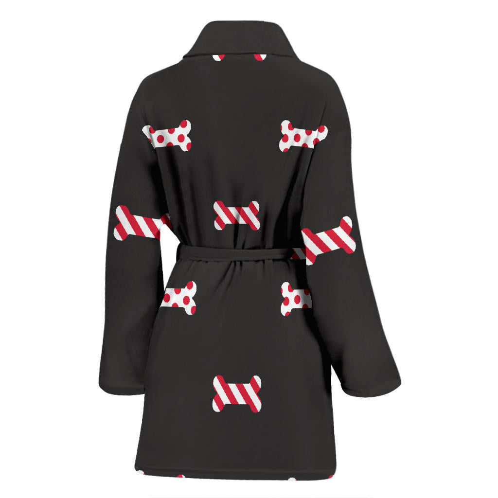 Dog Bone Pattern Print Design 04 Women Bathrobe