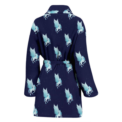 Pegasus Pattern Print Design 03 Women Bathrobe