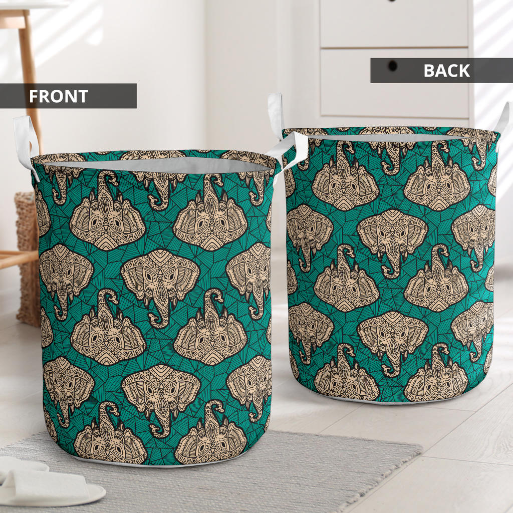 Boho Head Elephant Laundry Basket